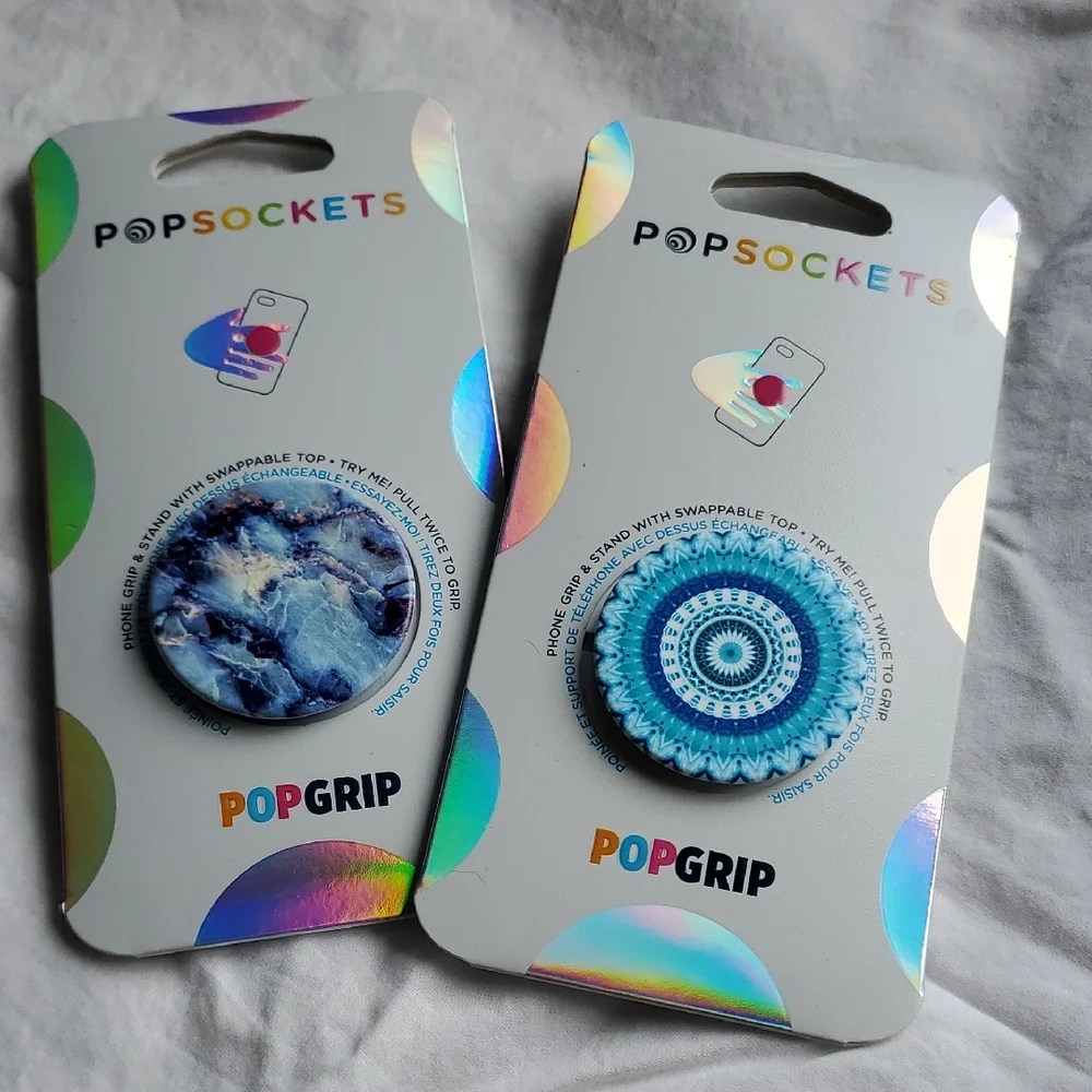 PopSocket Blue Phone Cover with Mandala Design